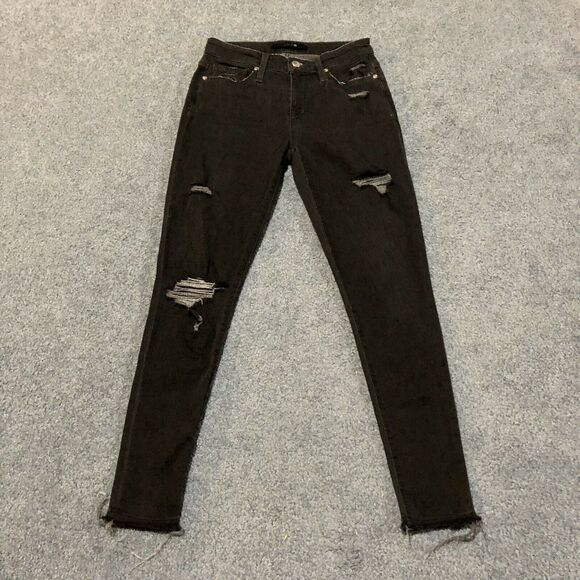 Joe’s Jeans 26 Dark Blue Distressed Mid Rise Raw Hems 27 in Inseam Women's - Picture 12 of 12